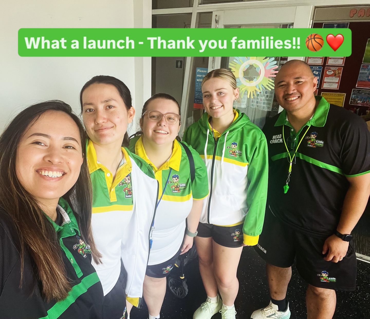 Miguel, Roxanne and their coaching team at the Werribee launch